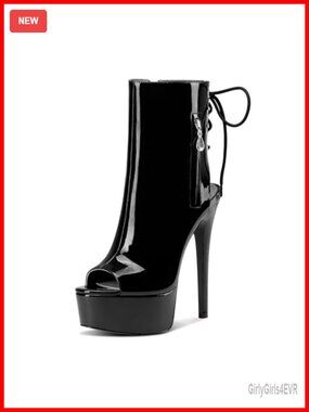 Castamere Women's Peep Toe Stiletto Platform Ankle Boots Lace-Up 5.9In Heels